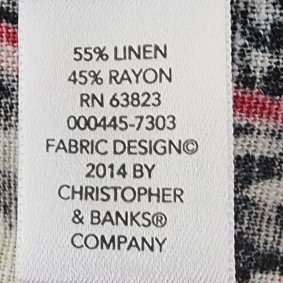 CJ Banks Multicolor Floral Print Linen Lightweight Jacket Oversized Button W SM - Picture 8 of 12